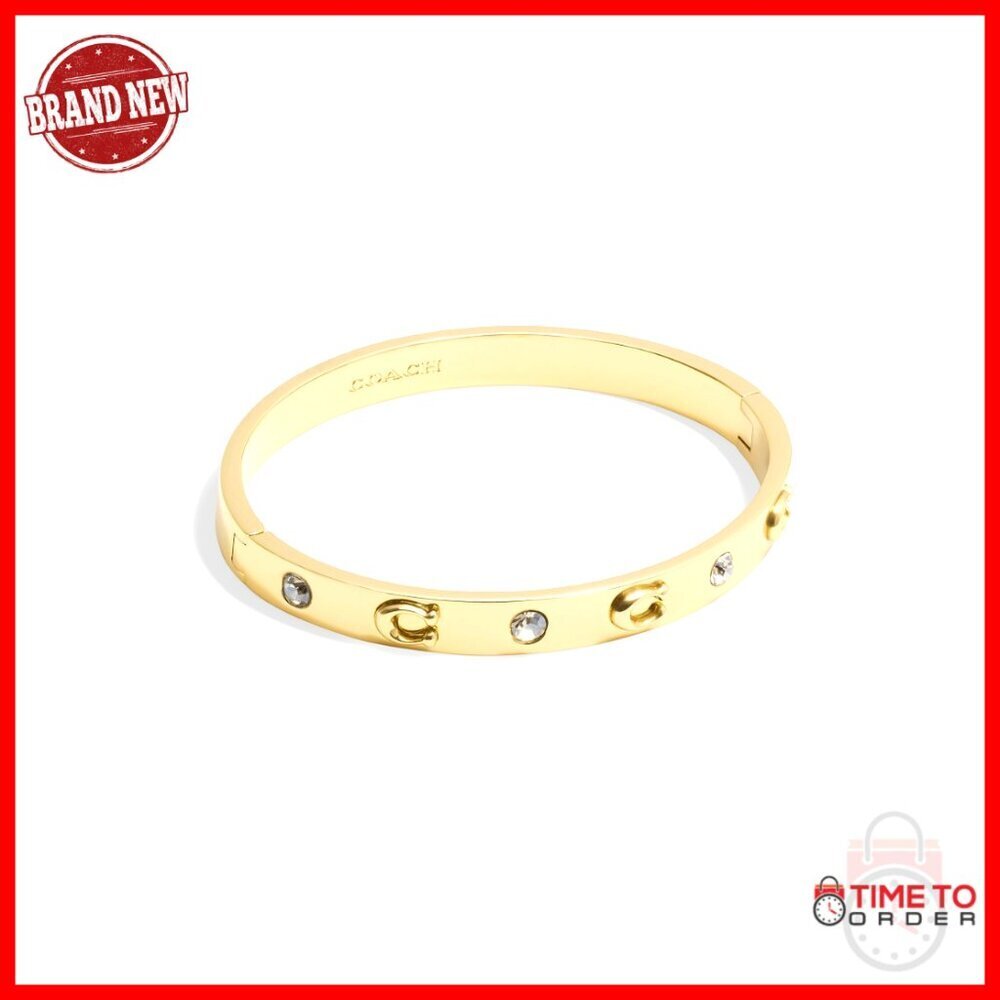 Signature C Logo Hinged Bangle Bracelet Minimal Chic Elegant Statement Piece